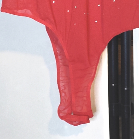 Sheer Rhinestones Turtleneck Bodysuit - Picture 4 of 11